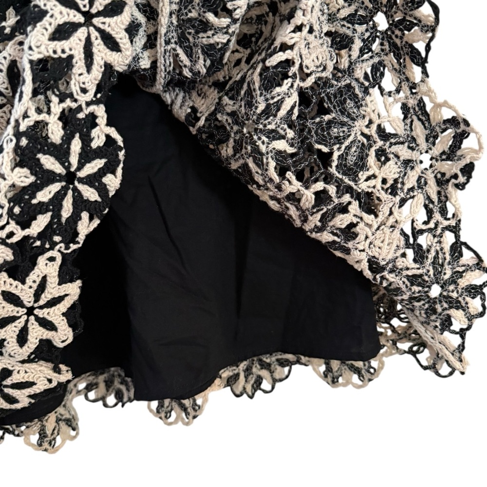 Zara Black and White Floral Lace Mini Dress - Picture 4 of 12